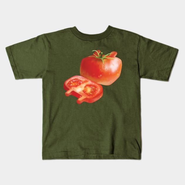 Tomato and Slice Kids T-Shirt by zkozkohi